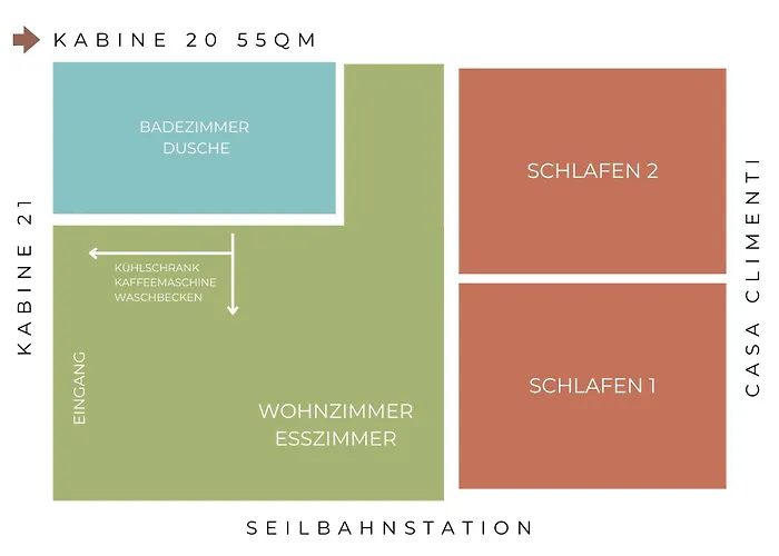 Talstation Kabine 20 / Innenstadt, 2 Schlafzimmer, Terrasse